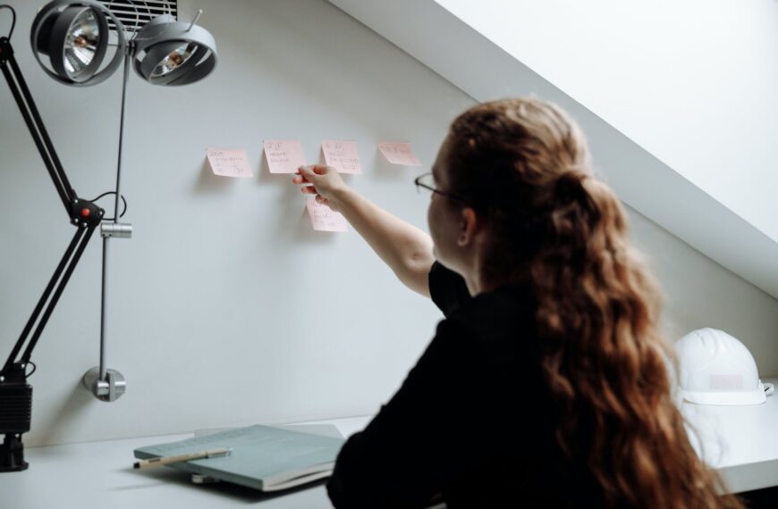 a person taking notes